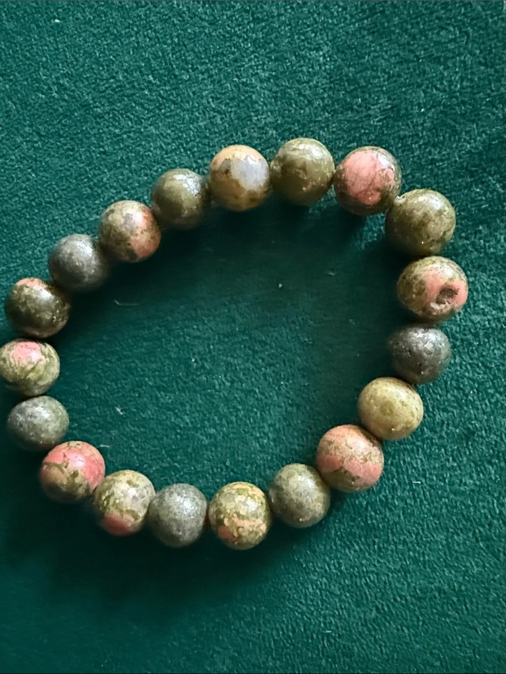 Natural Multicolor Stone Beaded Stretch Bracelet - Green Stretch Bracelet